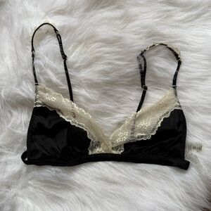STELLA MCCARTNEY Black and Cream Lace Bralette
